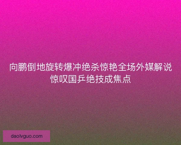 向鹏倒地旋转爆冲绝杀惊艳全场外媒解说惊叹国乒绝技成焦点 向鹏倒地旋转爆冲绝杀惊艳全场外媒解说惊叹国乒绝技成焦点